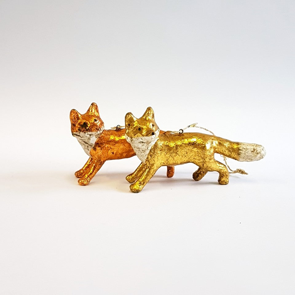 Fox Ornament - Blue Bowl