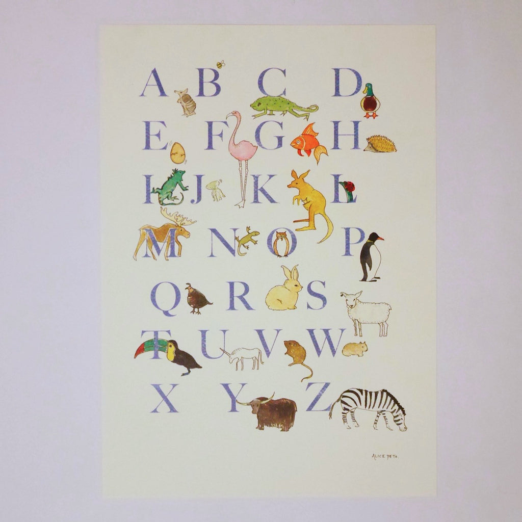 Animal Alphabet Print - Blue Bowl