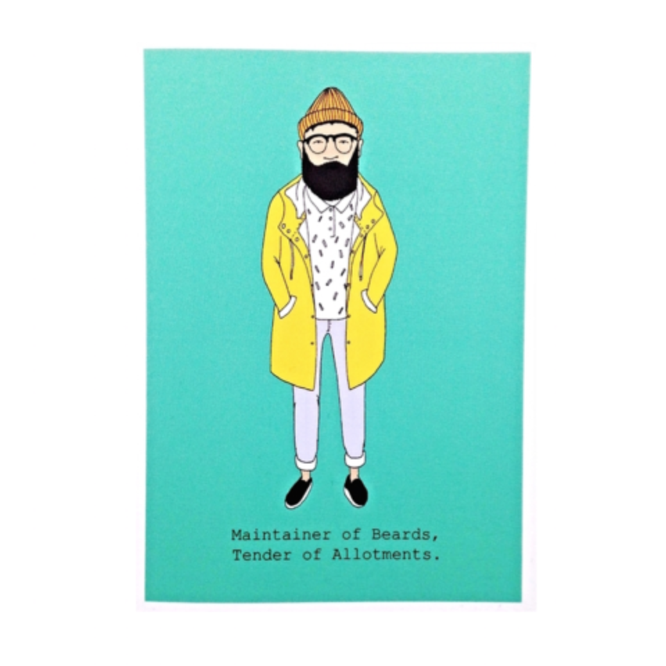 Beards and Allotments Card - Blue Bowl
