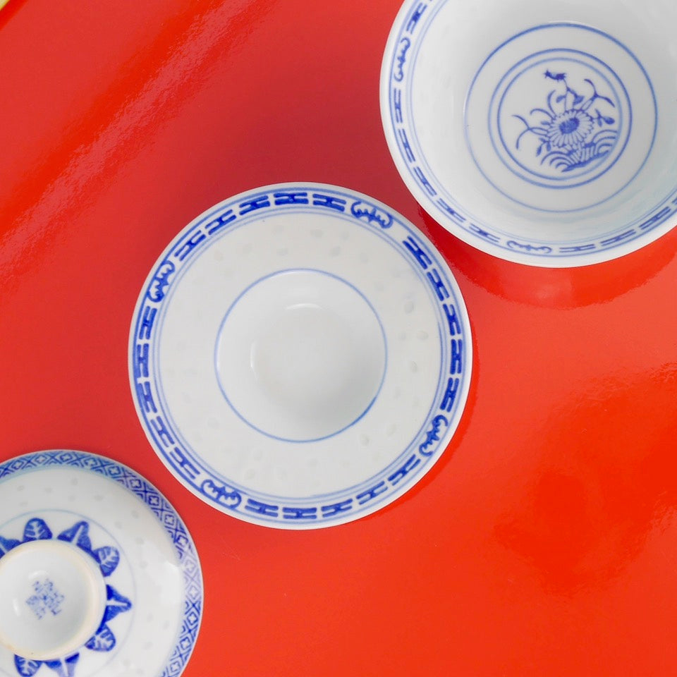 Rice Pattern Soup Bowl - Blue Bowl