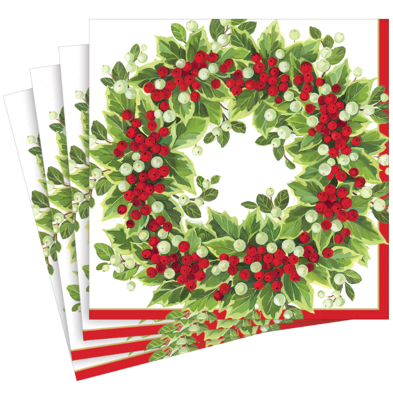 Holly Berry Wreath Napkins