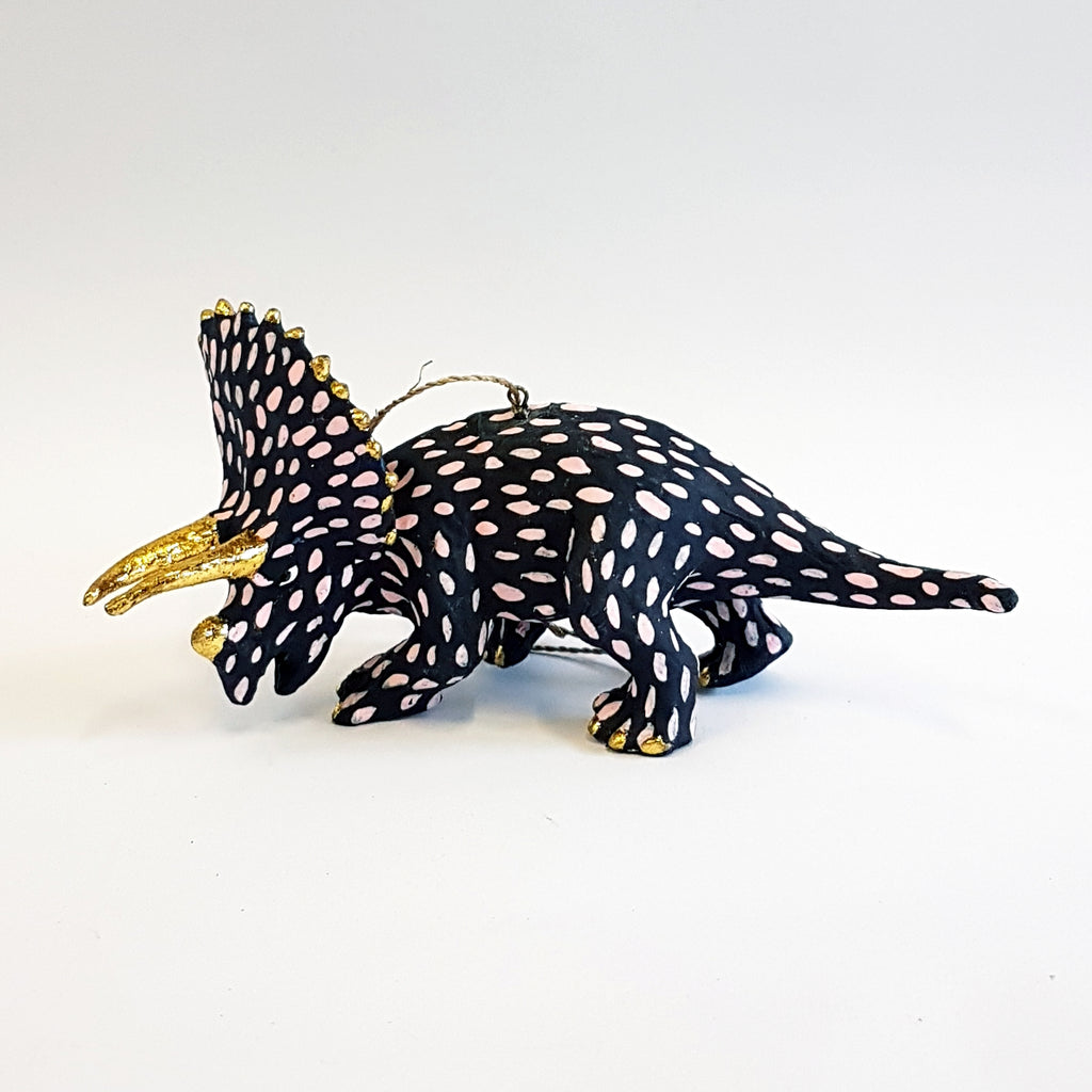 Triceratops Ornament - Blue Bowl