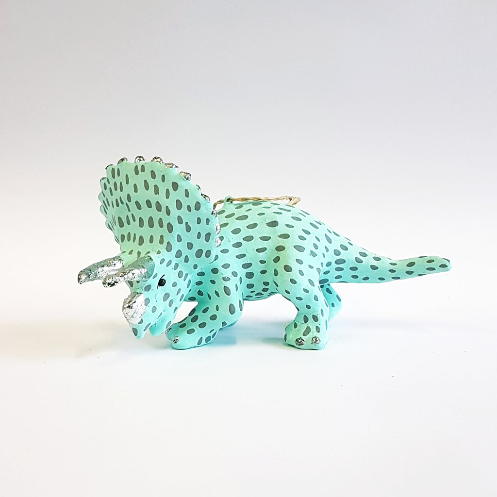 Triceratops Ornament - Blue Bowl