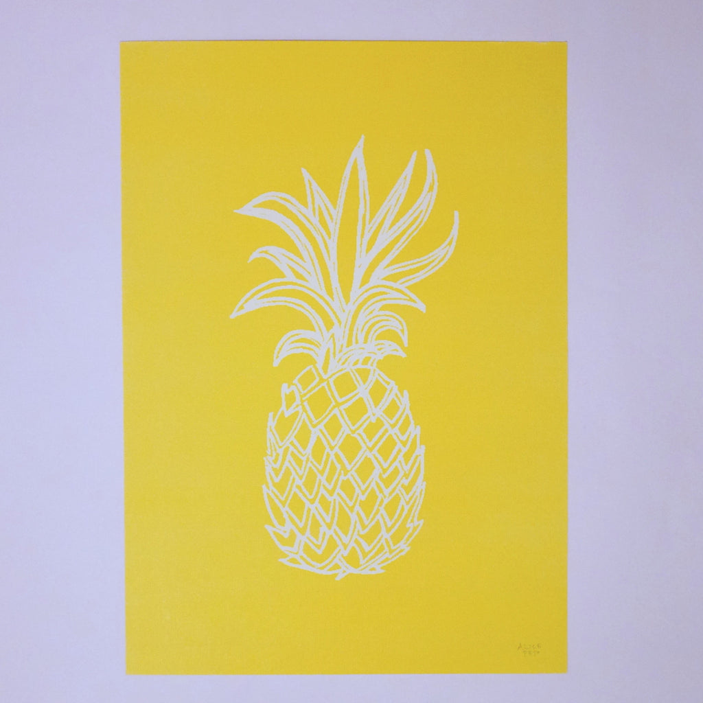 Pineapple Print - Blue Bowl