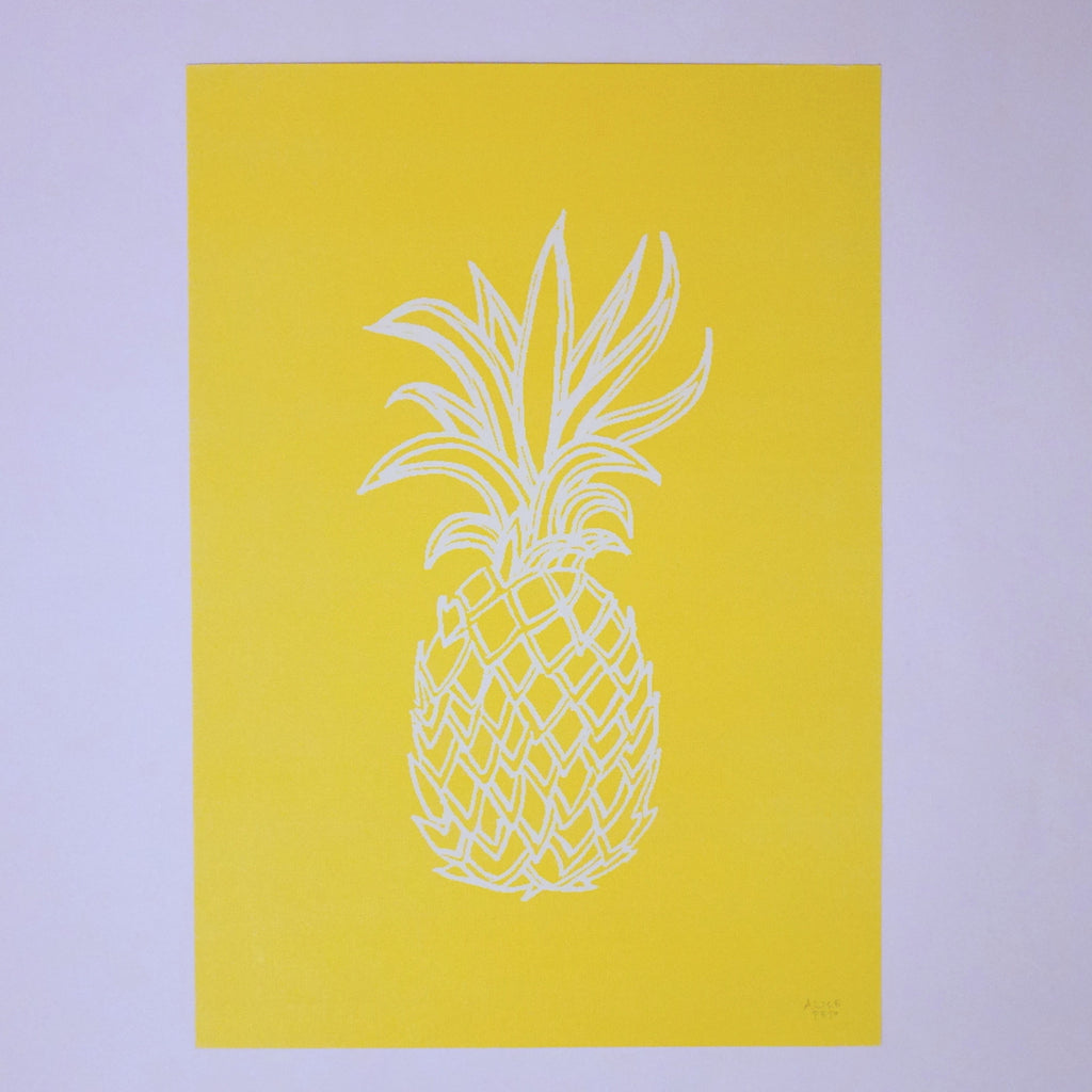 Pineapple Print - Blue Bowl