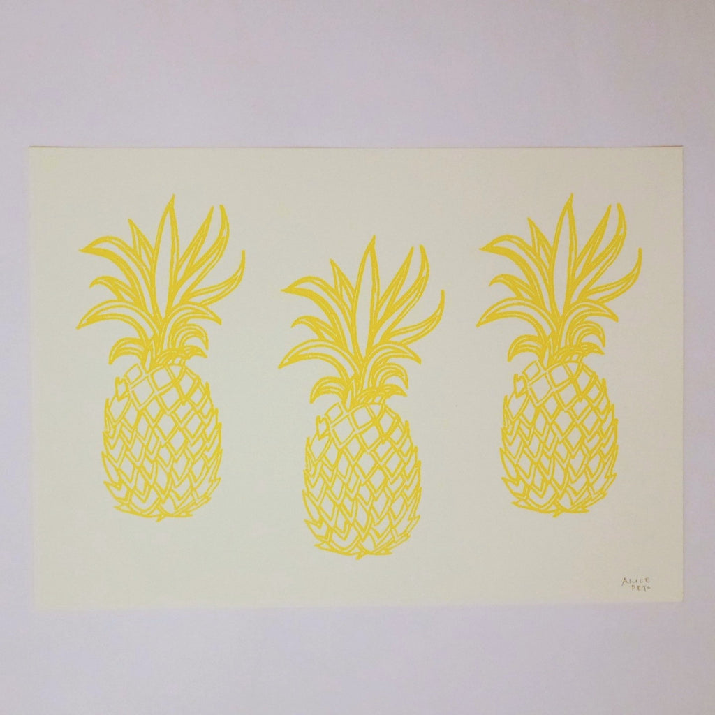 Pineapple Print - Blue Bowl