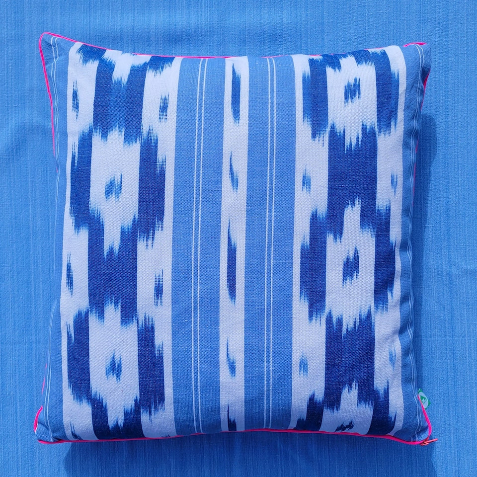 Blue Ikat Cushion