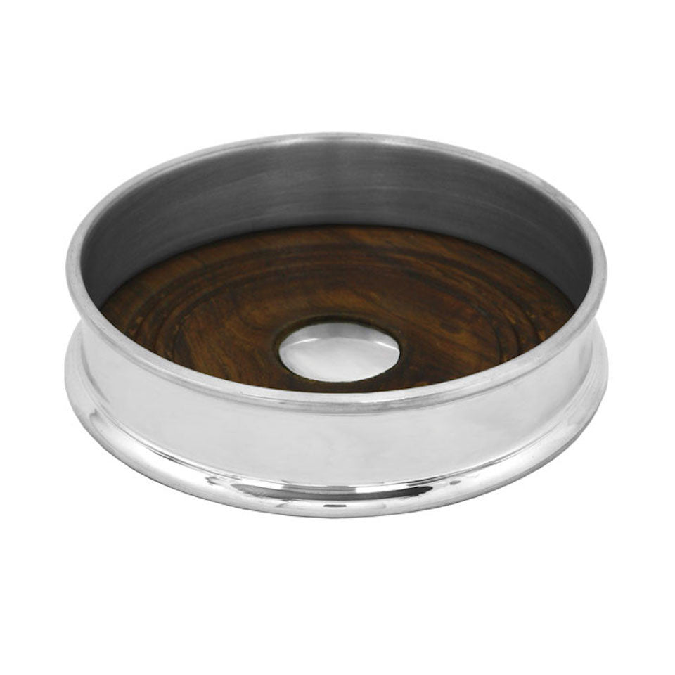 Pewter Wine Coaster - Blue Bowl