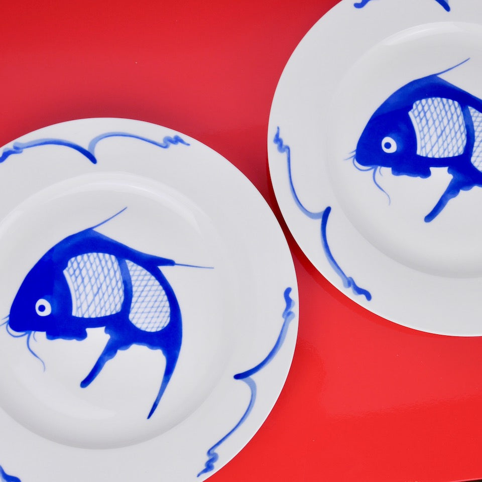 Fish Plate - Blue Bowl