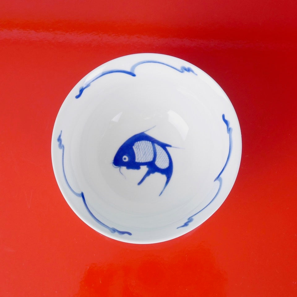 Fish Rice Bowls - Blue Bowl