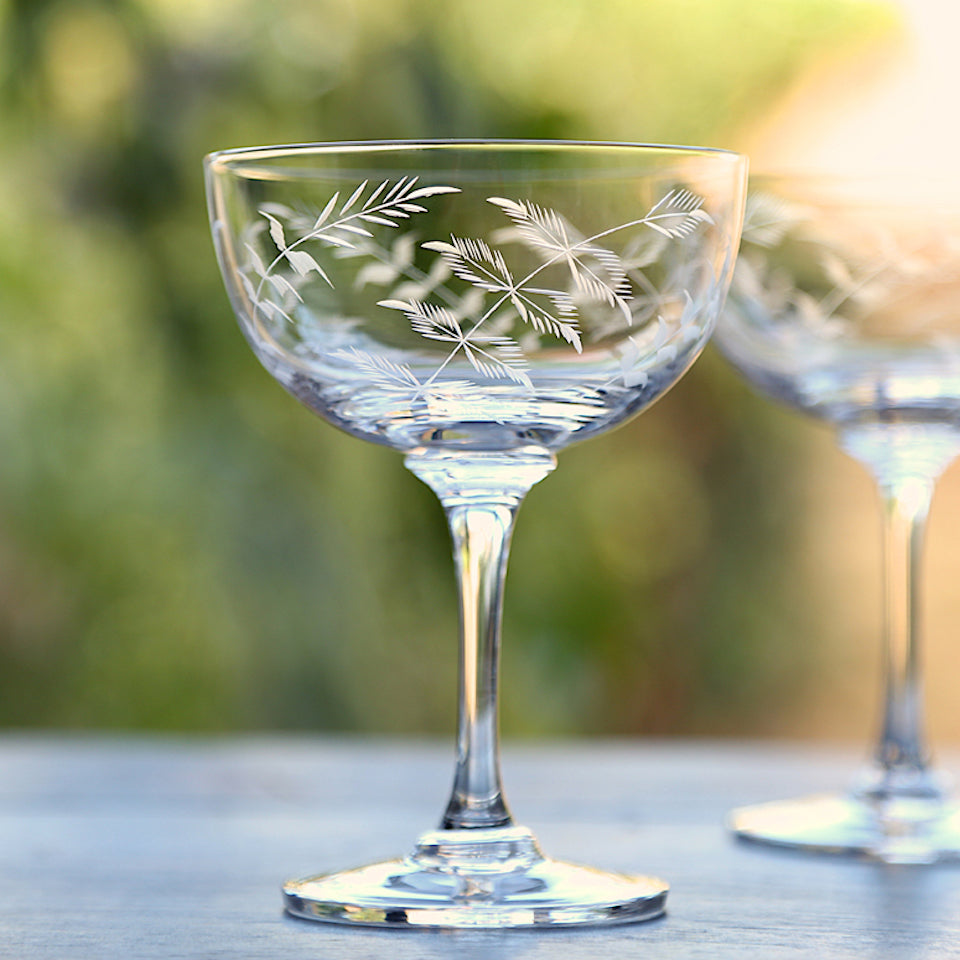 Champagne Glasses - Blue Bowl