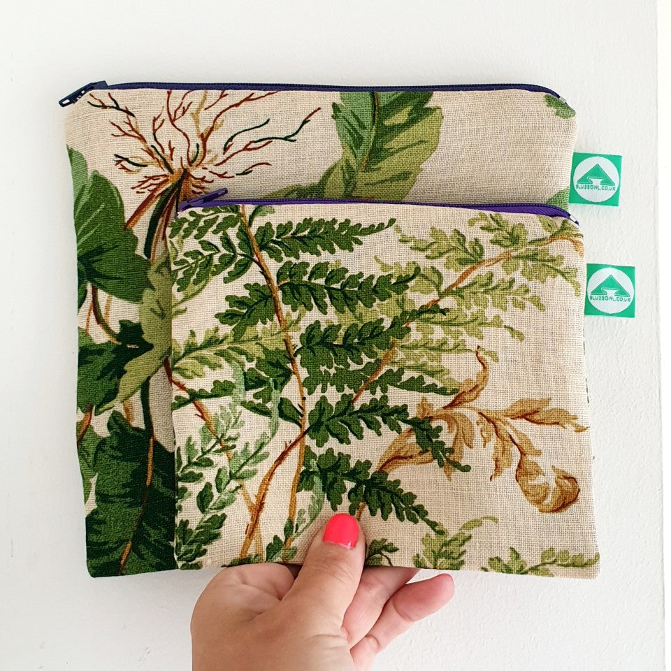 Fern Zip Bag - Blue Bowl