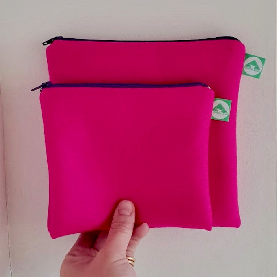 Neon Felt Zip Bag - Blue Bowl