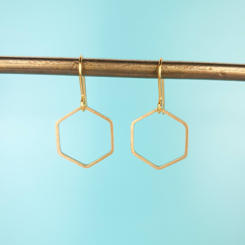 Honey Hexagon Earrings