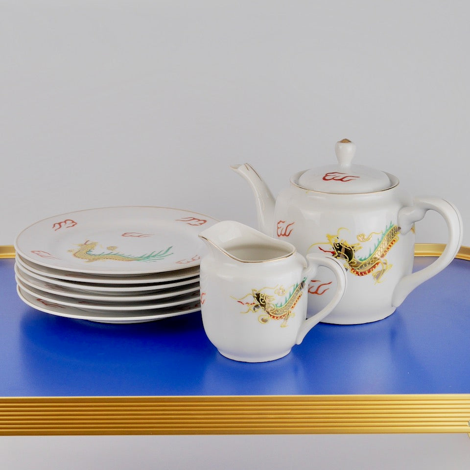 Lucky Dragon Tea Set - Blue Bowl