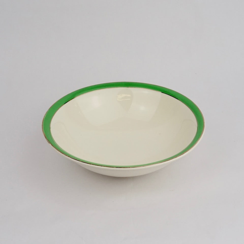 Green & White Art Deco China - Blue Bowl