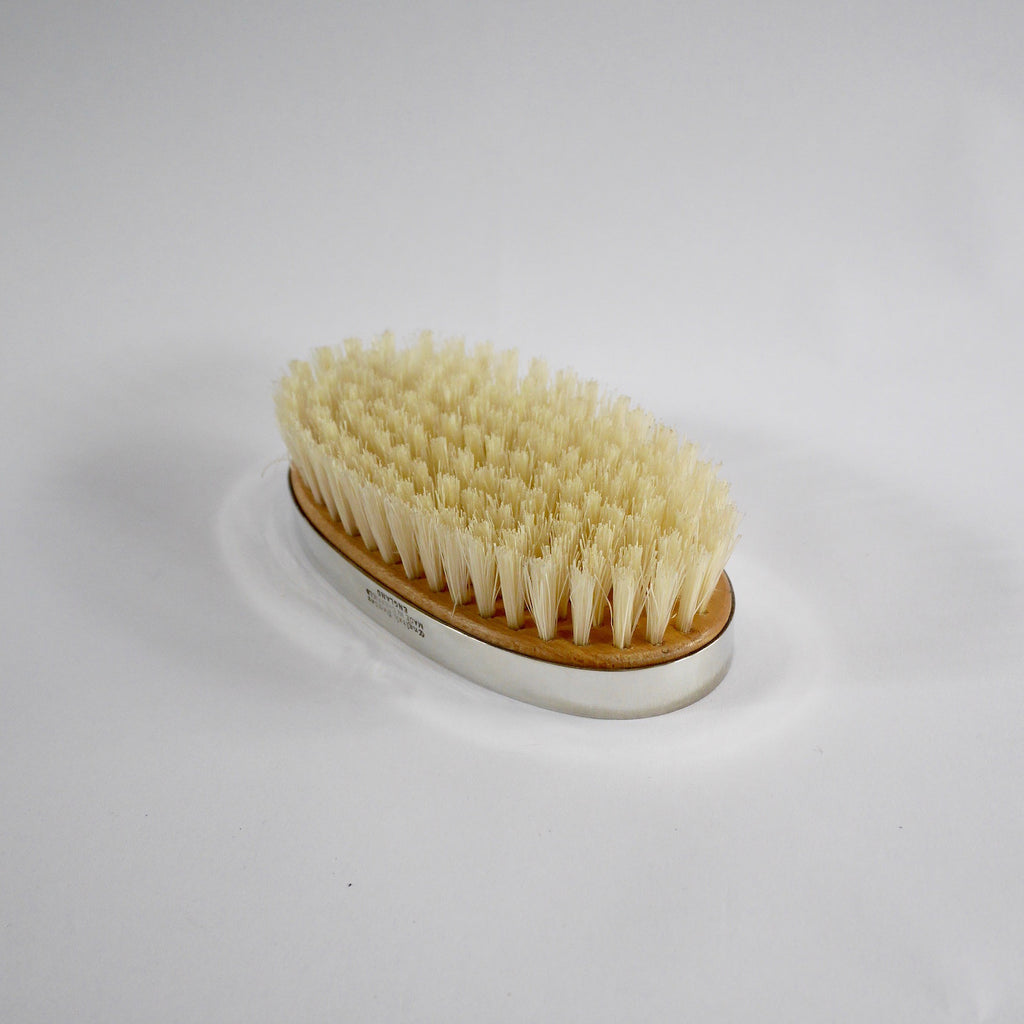 Silver Military Hairbrush - Blue Bowl