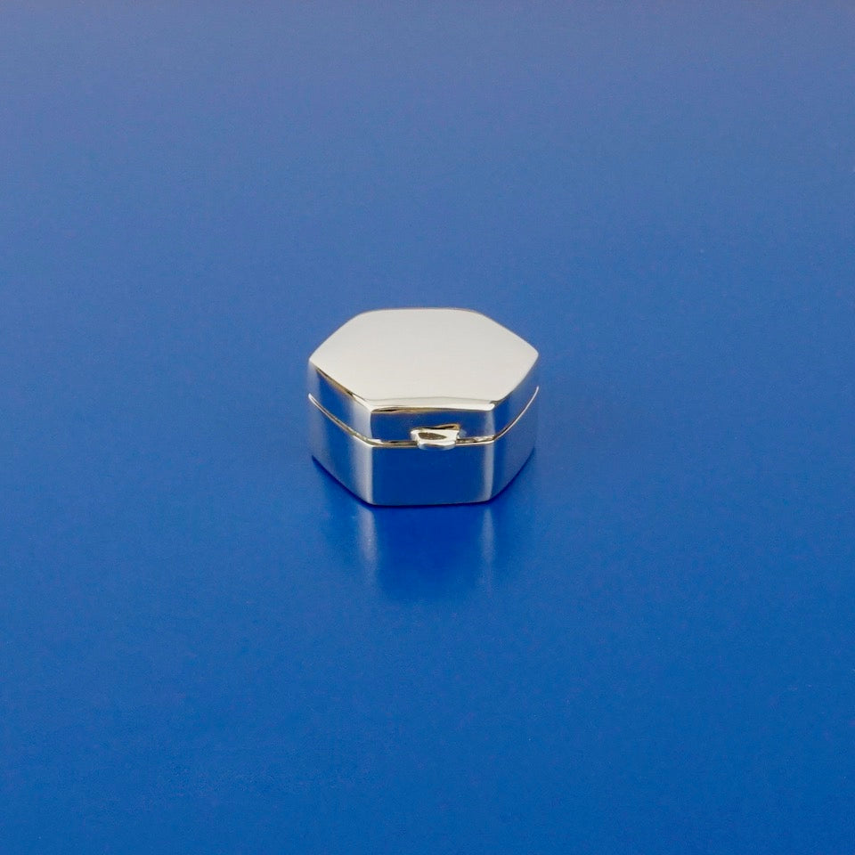 Silver Trinket Box - Blue Bowl