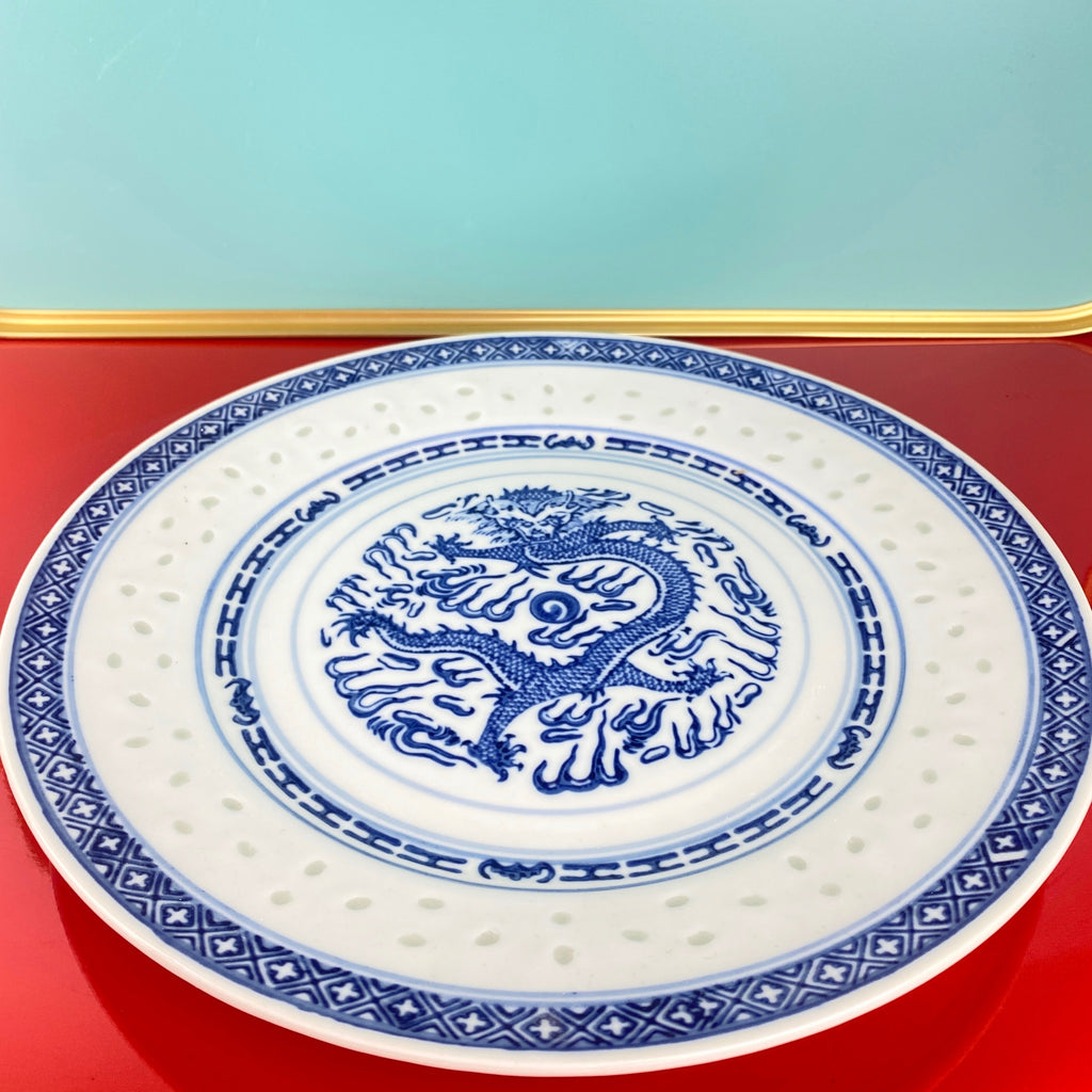 Blu Rice Plate Rice Pattern Plate | Blue Bowl
