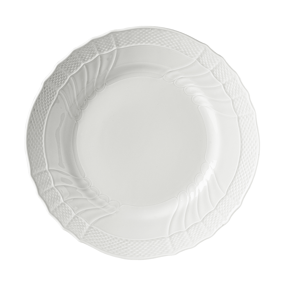 Vecchio Bianco Dinner Plate - Blue Bowl