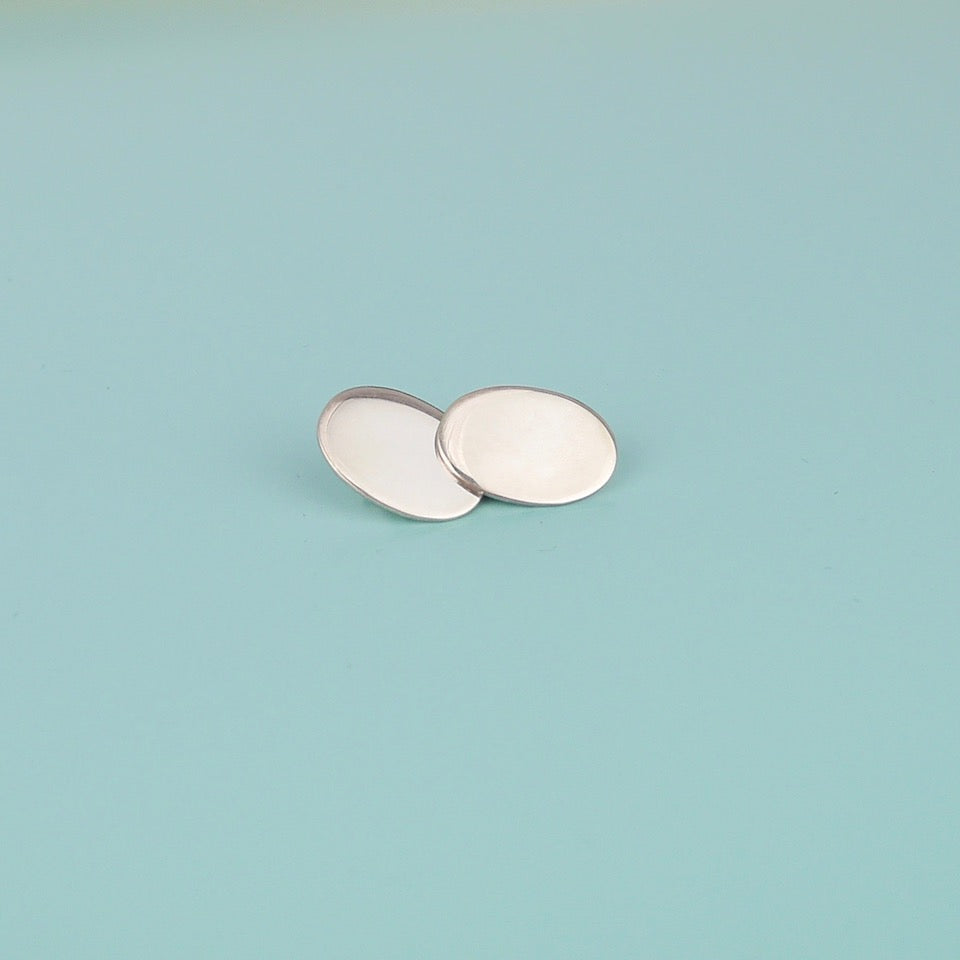 Silver Cufflinks - Blue Bowl