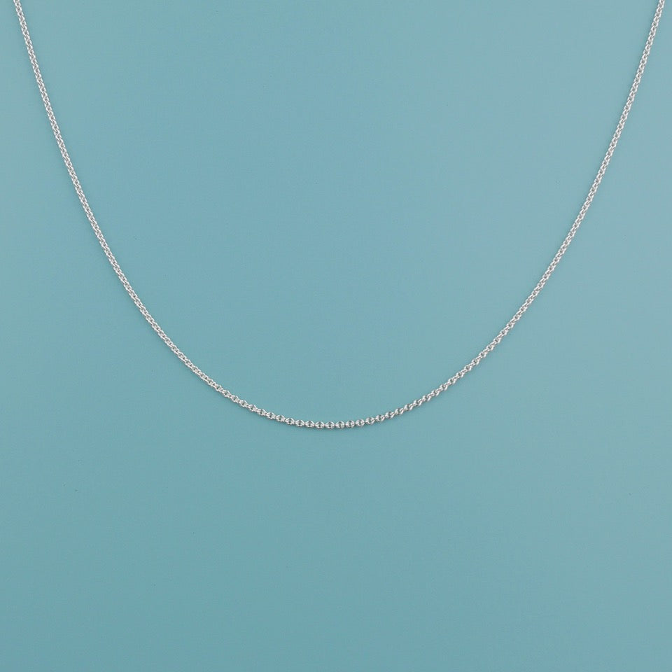 Silver Chain Necklace - Blue Bowl