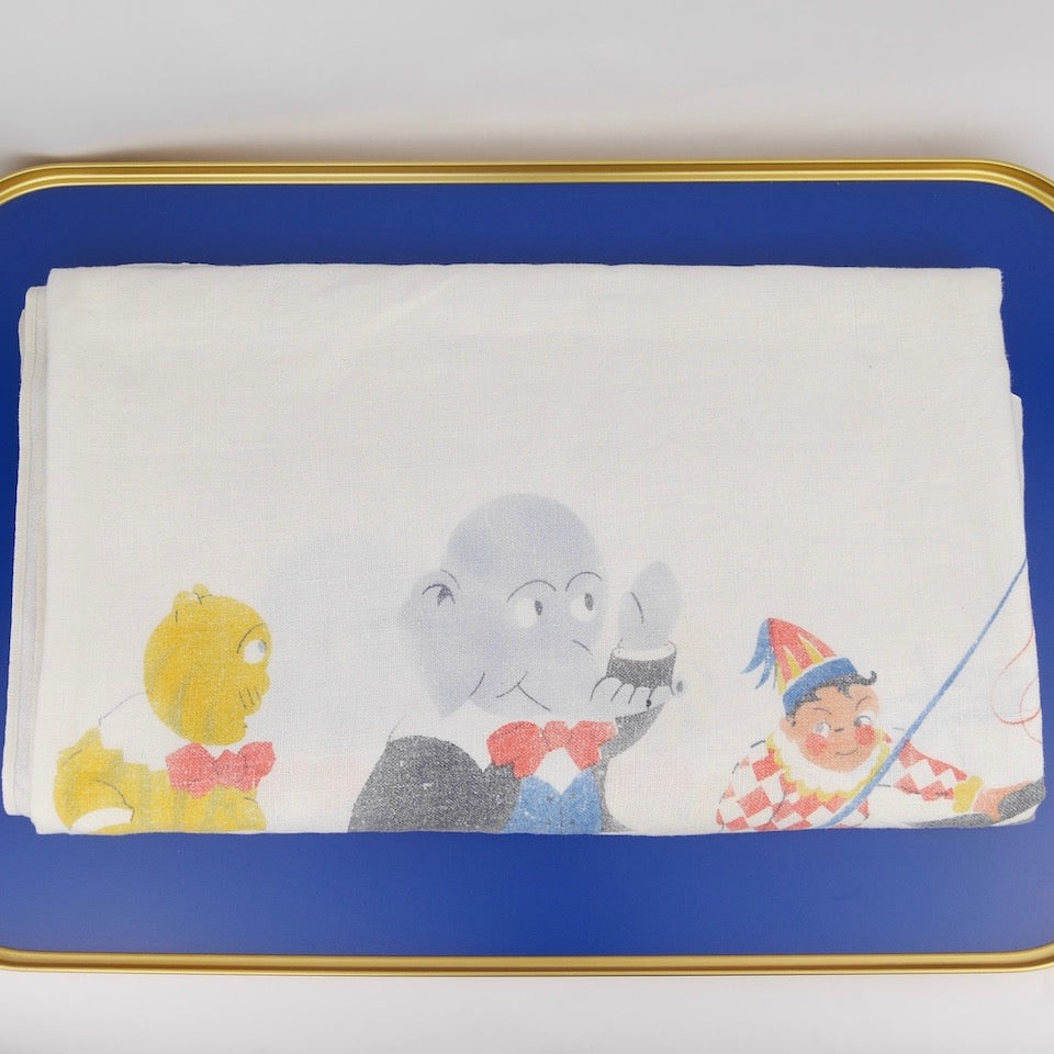 Rainbow Animal Tablecloth - Blue Bowl