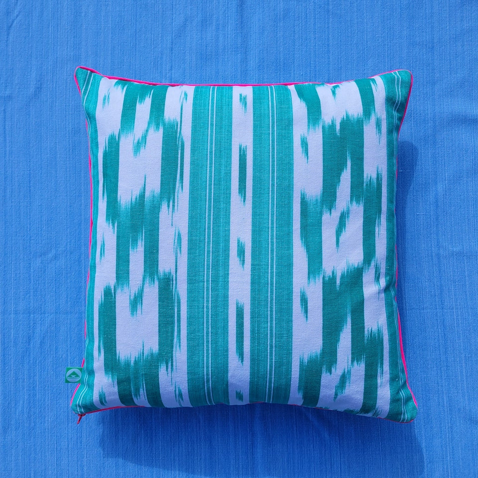 Turquoise Ikat Cushion