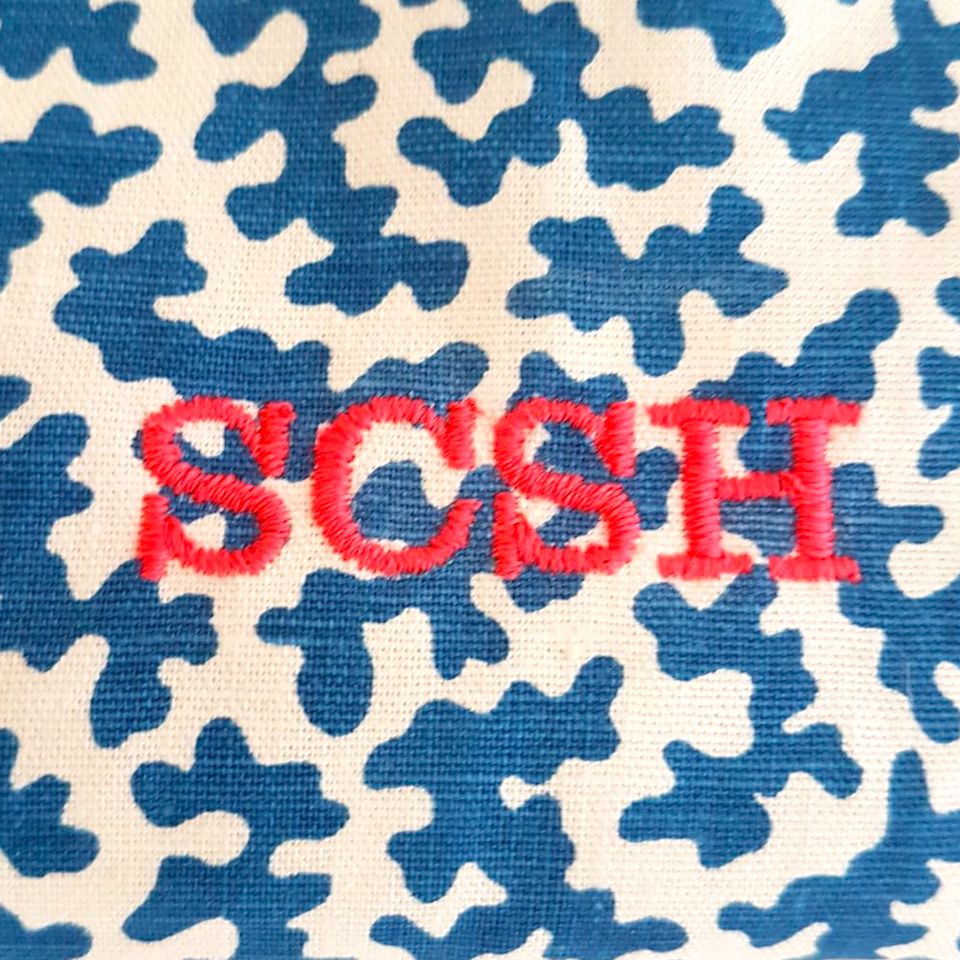 Bespoke Embroidery on Zip Bags - Blue Bowl