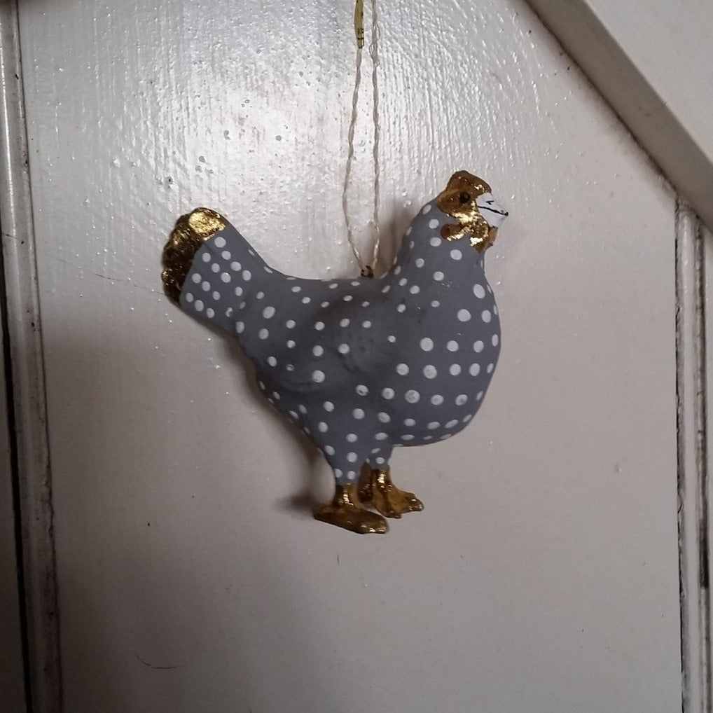Hen Ornament - Blue Bowl